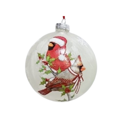 Round Cardinal Ornament