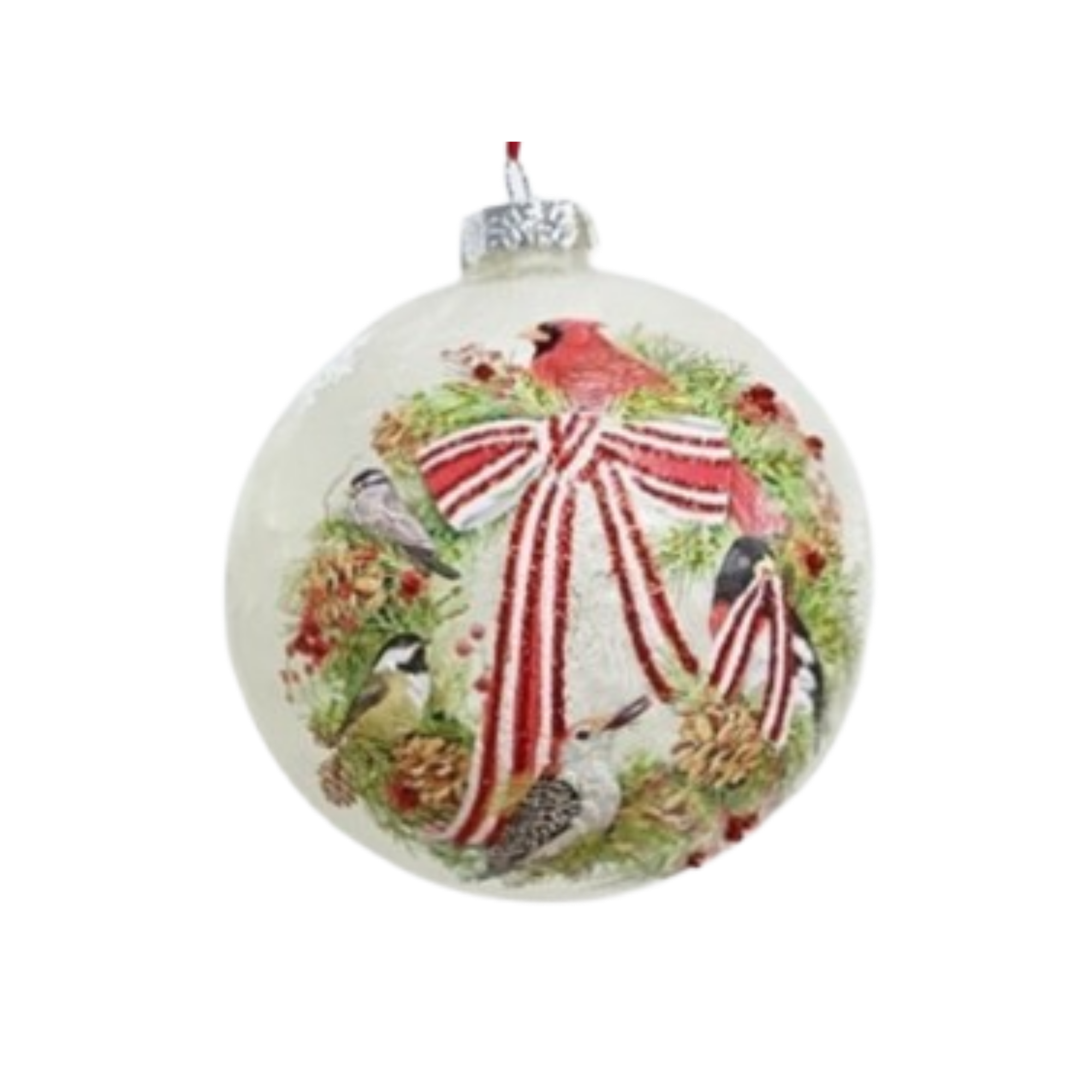 Round Cardinal Ornament