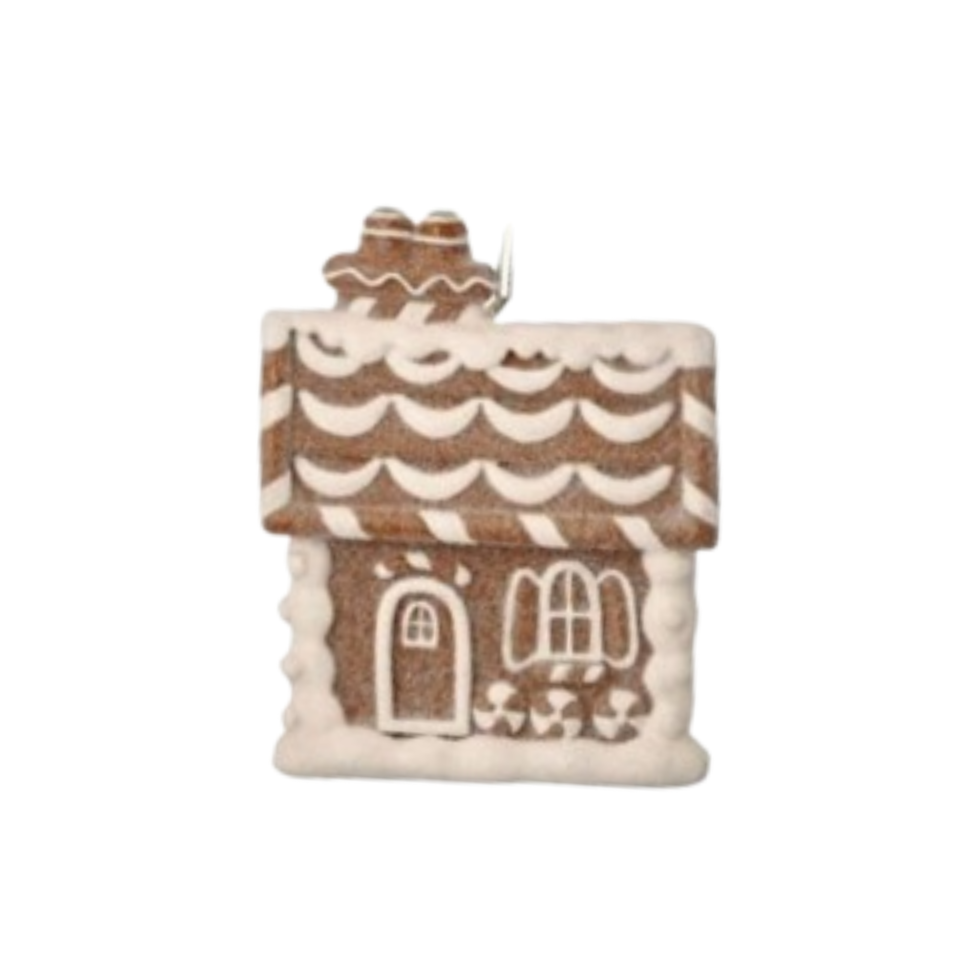 Flocked Gingerbread House Ornament