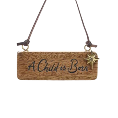 Wooden Sign Ornament