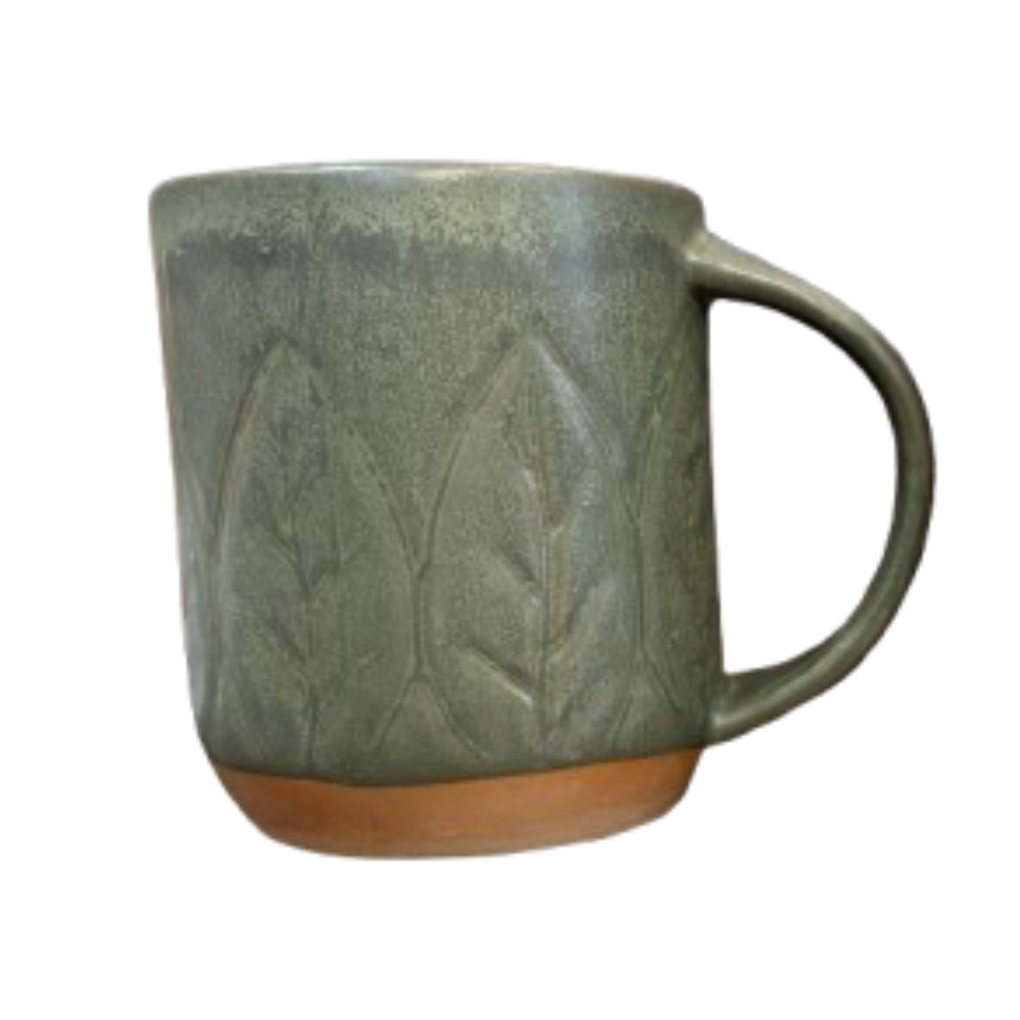 Reactive Glaze Mug, green floral