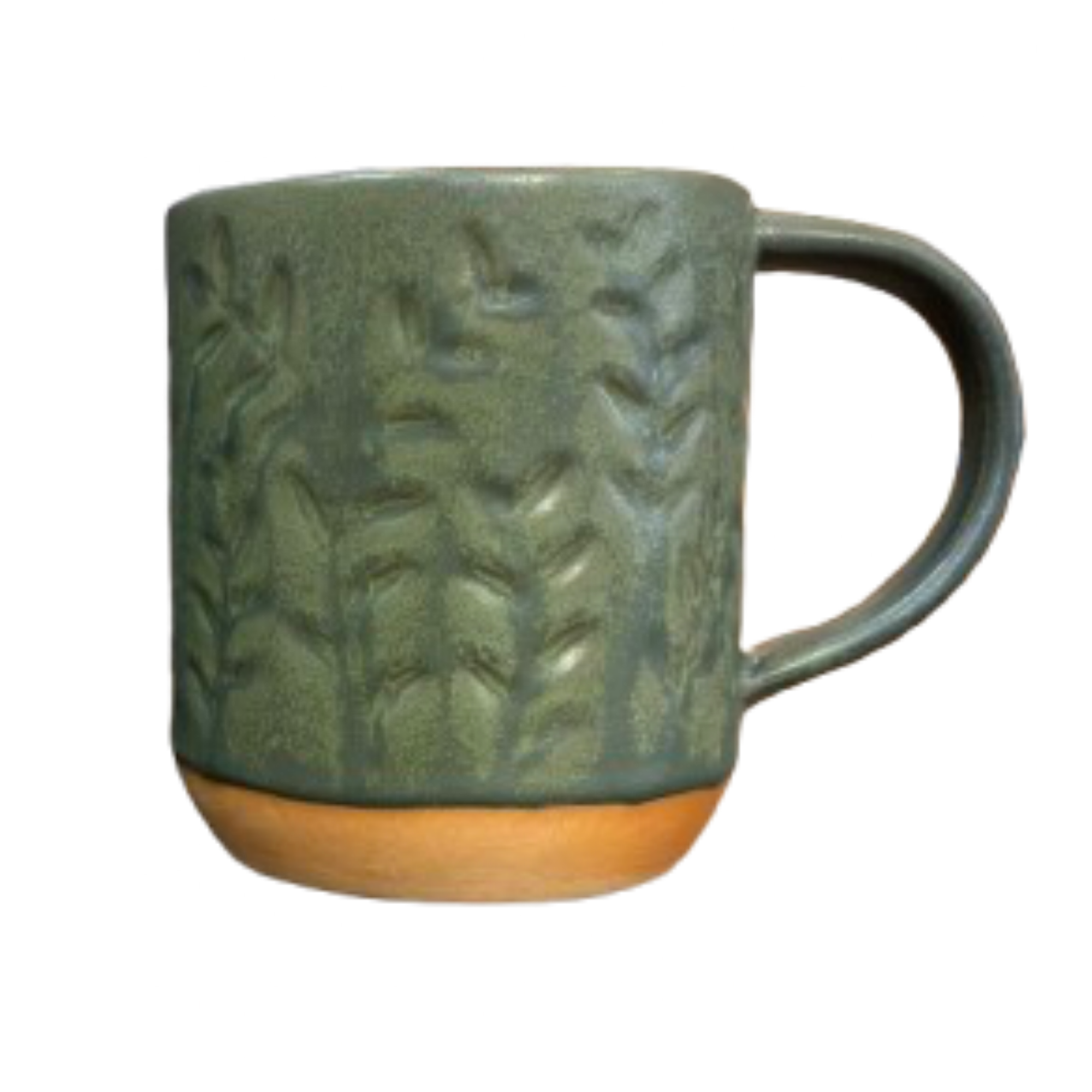 Reactive Glaze Mug, green floral