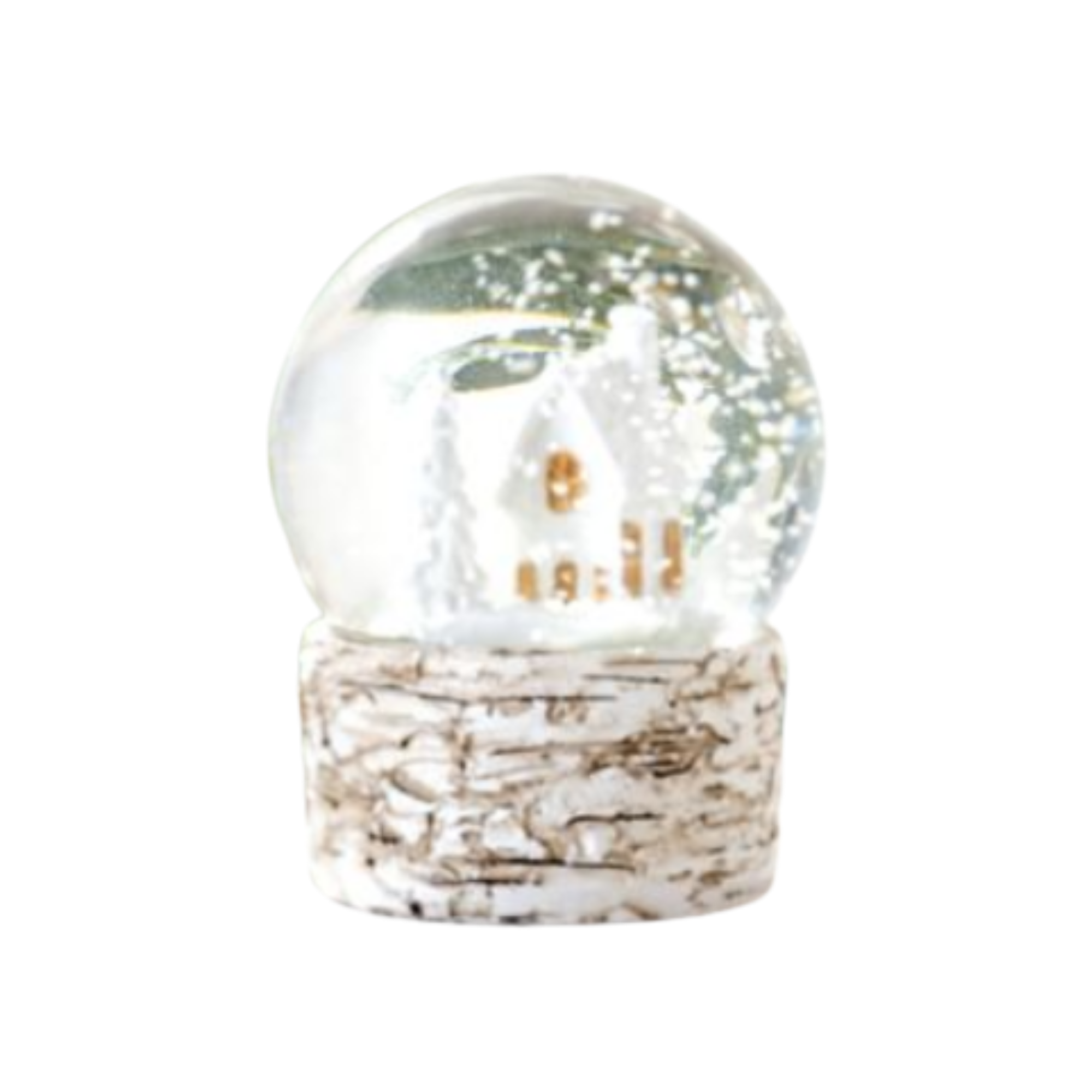 Birch Snow Globe, white