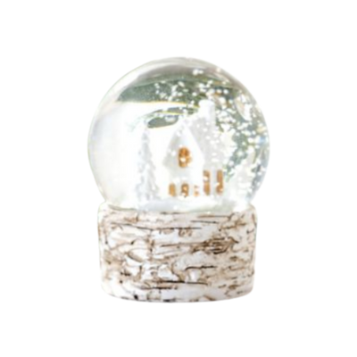 Birch Snow Globe, white