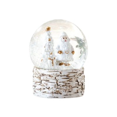 Birch Snow Globe, white