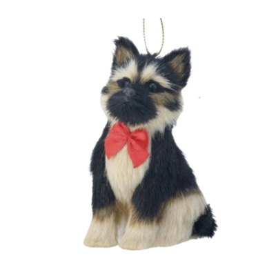 Dog with Bow Ornament