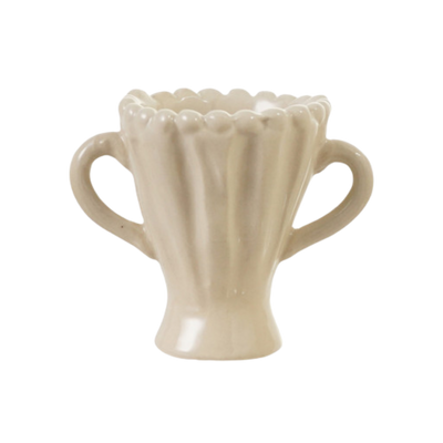 Stoneware Handled Vase, cream