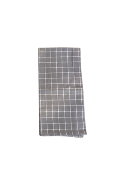 Grid Pattern Towel, grey/white