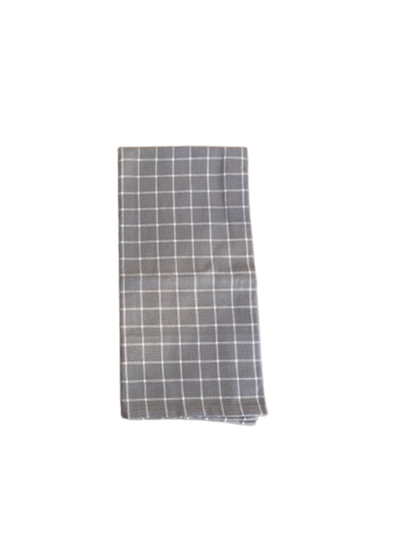 Grid Pattern Towel, grey/white