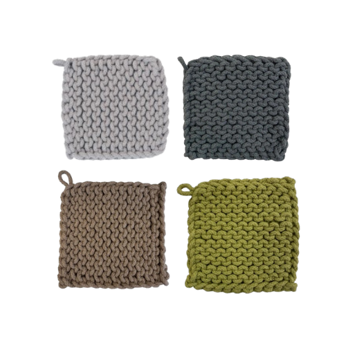 Crochet Pot Holder, woodland