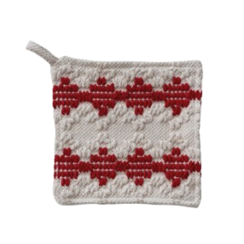 Crochet Pot Holder, candy cane