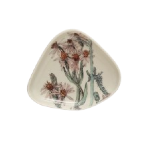 Floral Stoneware Dish