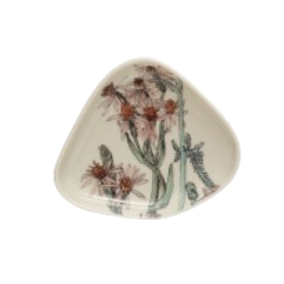 Floral Stoneware Dish