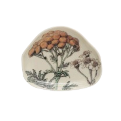 Floral Stoneware Dish