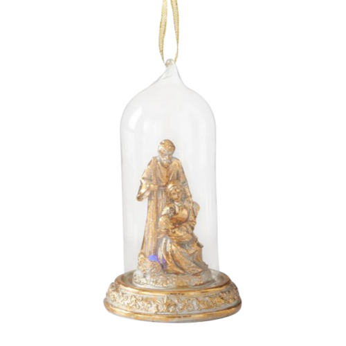 LED Nativity Cloche Ornament