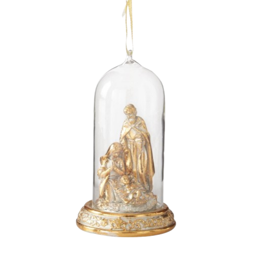 LED Nativity Cloche Ornament