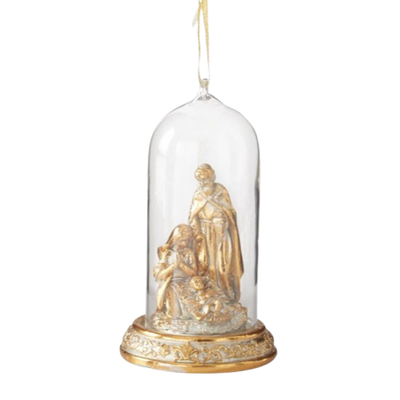 LED Nativity Cloche Ornament