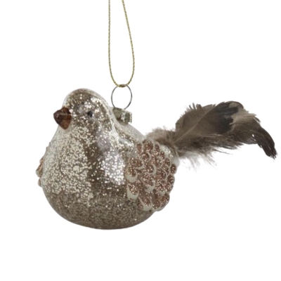 Glittered Glass Bird
