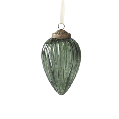 Crackled Glass Ornament, green