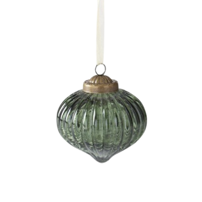 Crackled Glass Ornament, green