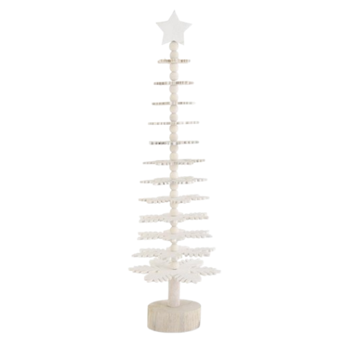 White Wood Snowflake Tree