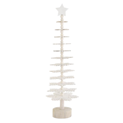 White Wood Snowflake Tree