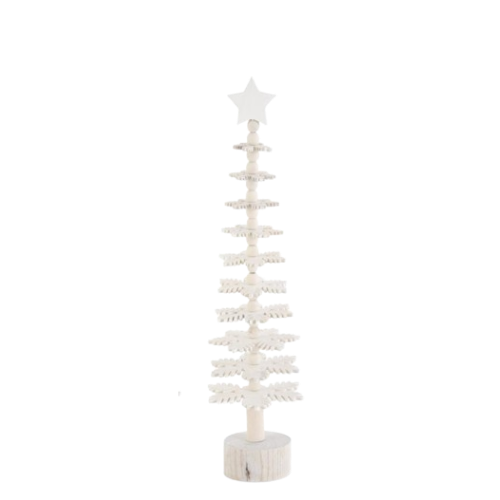White Wood Snowflake Tree