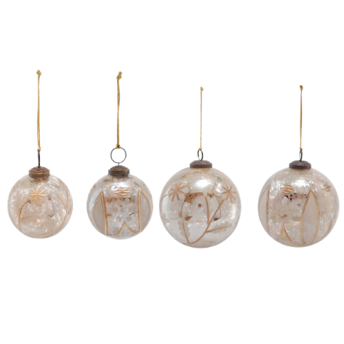 Etched Mercury Glass Ornament