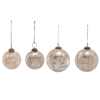 Etched Mercury Glass Ornament