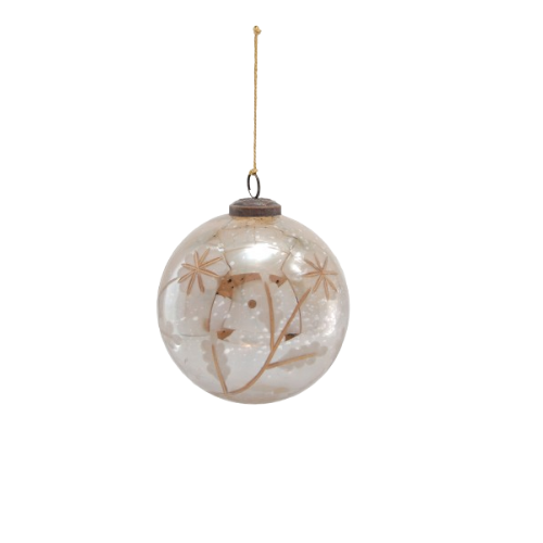 Etched Mercury Glass Ornament