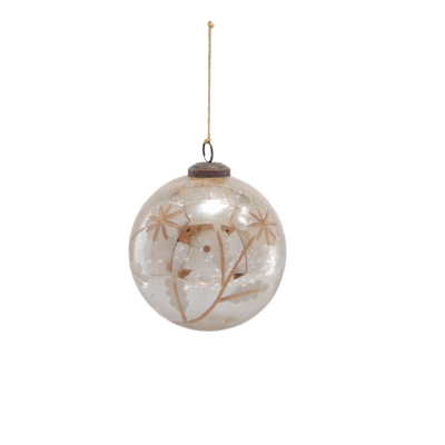 Etched Mercury Glass Ornament