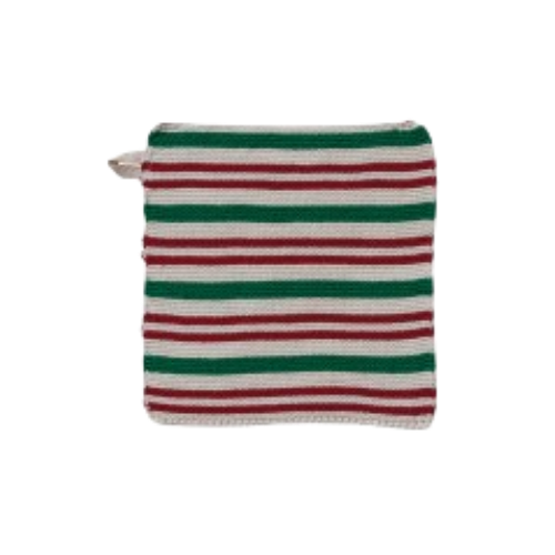 Knitted Pot Holder, stripes