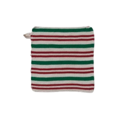 Knitted Pot Holder, stripes