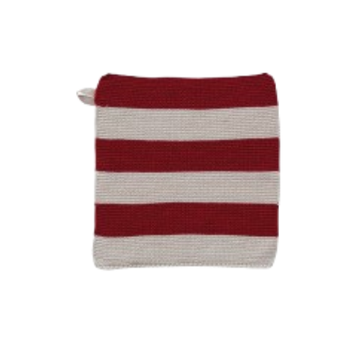 Knitted Pot Holder, stripes