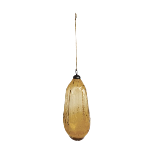 Hand Blown Ornament, amber