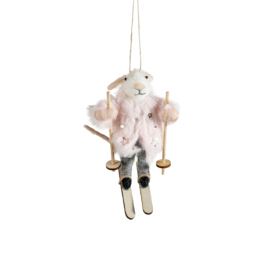 Felt Mouse- Skis/Sled
