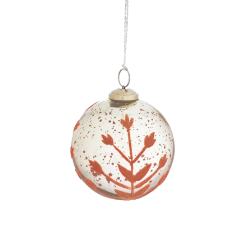 Flocked Ball Ornament