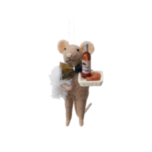 Felt Foodie Mouse Ornament