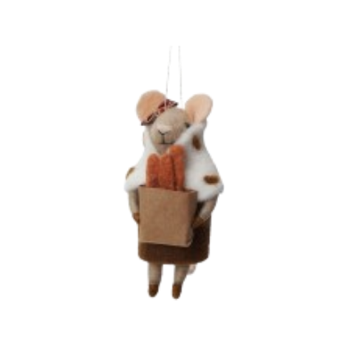 Felt Foodie Mouse Ornament