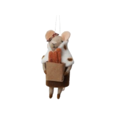 Felt Foodie Mouse Ornament