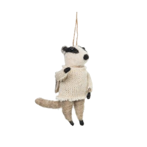 Felt Badger Ornament