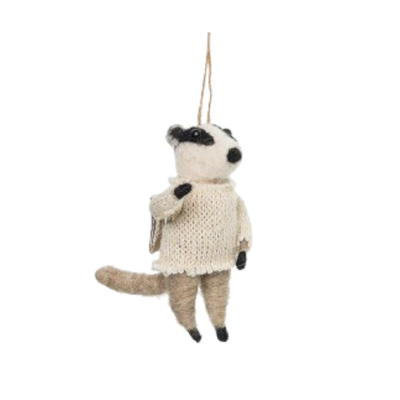 Felt Badger Ornament