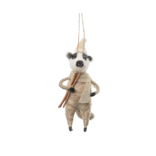 Felt Badger Ornament