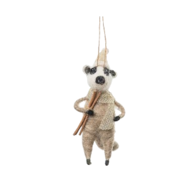 Felt Badger Ornament