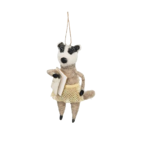 Felt Badger Ornament