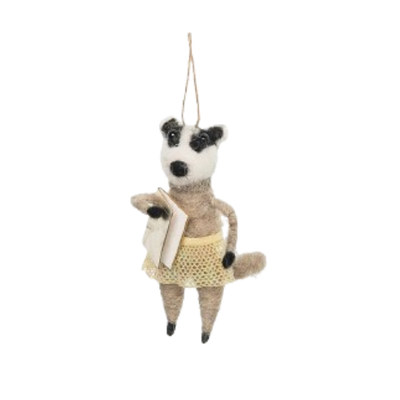 Felt Badger Ornament