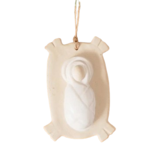 Bisque Nativity Ornament