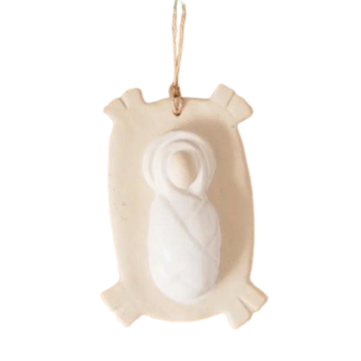 Bisque Nativity Ornament
