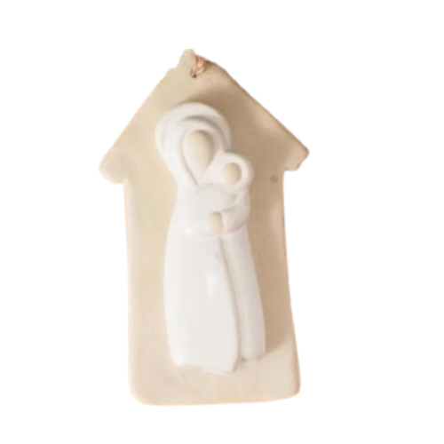 Bisque Nativity Ornament