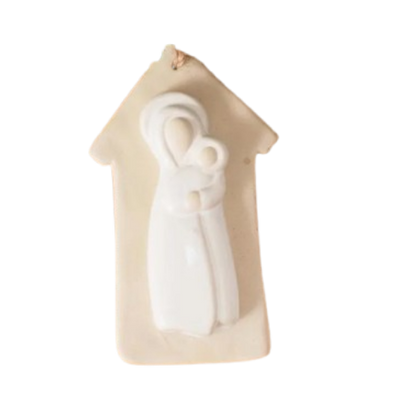 Bisque Nativity Ornament